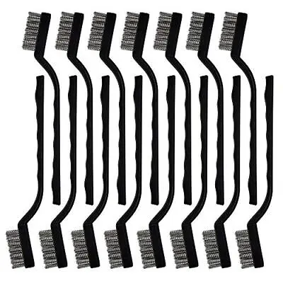 15 Pcs Mini Stainless Steel Wire Brush Set For Cleaning Welding Slag Rust Wi... • $15.57