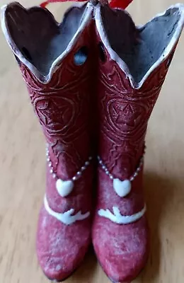 Western Cowboy Boots Christmas Ornament Resin 2.5  By 1.5  • $3.50