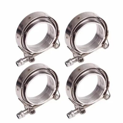 $61.99 • Buy 4X Exhaust Downpipe 3inch V-band Clamp 3  Male/Female Flange Kit SS304 Steel
