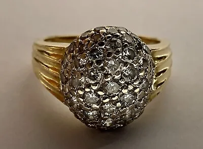 Vintage Solid 18k Gold Diamond Ring Antique Estate 2.25 Ctw Cluster / Cocktail • £863.17