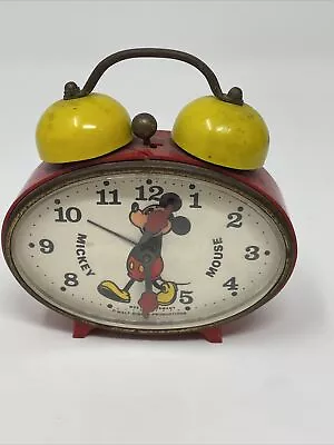 VINTAGE Bradley West Germany Disney Mickey Mouse Alarm Clock  PARTS OR REPAIR • $14.99