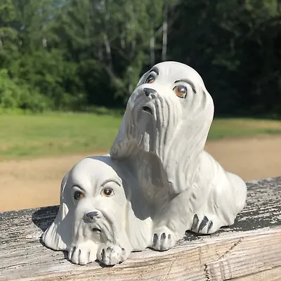 VIntage Nippon Yoko Boeki Co JAPAN Porcelain Maltese Pair Dog Figurine Statue • $18