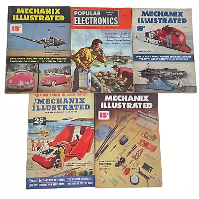 5 Mechanix Illustrated & Popular Electronics Magazine Lot • $15.61