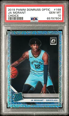 2019-20 Panini Donruss Optic Ja Morant Choice Prizm Rookie PSA 10 Gem Mint #168 • $149.99