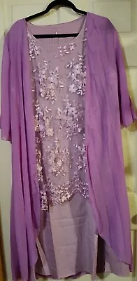 Lilac Mother Of Bride 2 Piece Dress And Jacket Large • $30