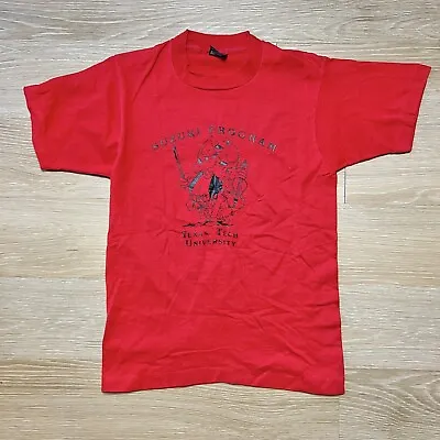 Vtg Suzuki Program Texas Tech Shirt S Red Raiders Tee Single Stitch 80s EUC • $14.90