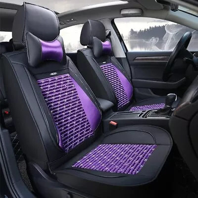 Car Seat Covers 5-Seats Full Set For Mazda Leather Protection Cushion Black Purp • $105