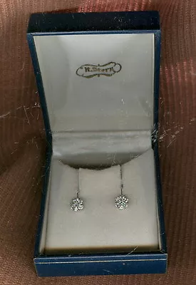 H. Stern Screwback Diamond Earrings Set In 14k White Gold Estate Item / Boxed • $4599