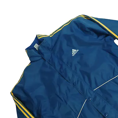 Vintage Adidas Managers Rain Coat Mens Large Green Logo Retro Padded Jacket • £10.50