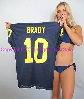 Tom Brady Michigan Wolverines Stitched 10 Navy Blue Game Cut Football Jersey NEW • $255.55