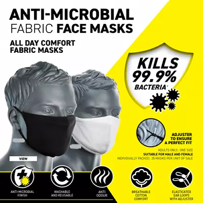 Portwest Anti-microbial 3 Ply Fabric Face Mask - Washable AUS Seller • $1.50