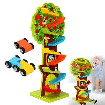 £14.99 • Buy Toddler Toys Wooden Ramp Racer Race Car Toys For 1 2 3 4 5 Year Old With 2 Cars