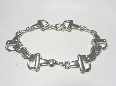 Equestrian Jewellery Bracelet With 3 Snaffle Bit Charms Horse Pony • £10.95