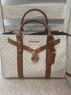 Michael Kors Hamilton Women's Satchel Bag Medium - Vanilla Brown (35F1GHMS2B) • $300