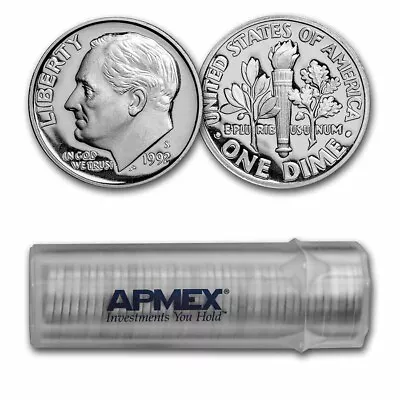 90% Silver Roosevelt Dimes 50-Coin Roll Proof • $139.03