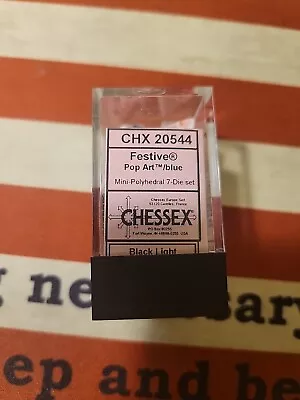 Chessex Dice PoP-Art/Blue Mini-polyhedral 7 Dice Set • $5