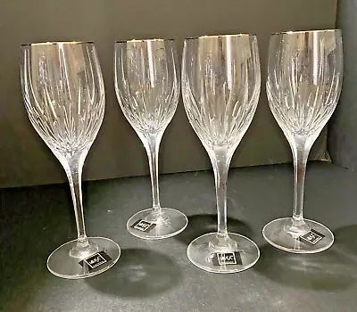 4 Mikasa Lead Crystal Goblets  Arctic Lights Platinum  - 2 Sets Available • $115