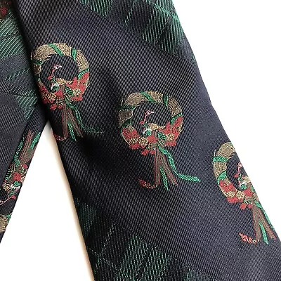 Robert Talbott Phair’s Vintage 100% Silk USA Necktie Tie Christmas Wreath Goose • $29.95