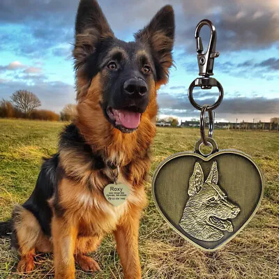Personalized 3D Dog Tags Heart Pet Puppy Name ID Collar Free Engraved Metal Tags • $8.49