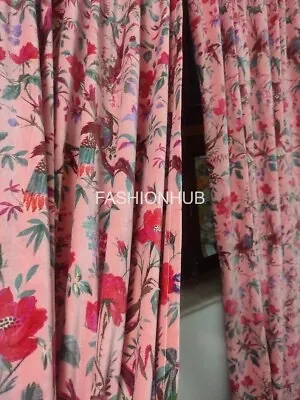 2 Pc Indian Vintage Cotton Velvet Curtain Drape Window Decor Heavy Door Curtain • $149.99