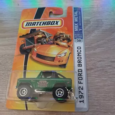 Matchbox 1/64 Diecast Ready For Action 65th Anniversary Green 1972 Ford Bronco • $4.90