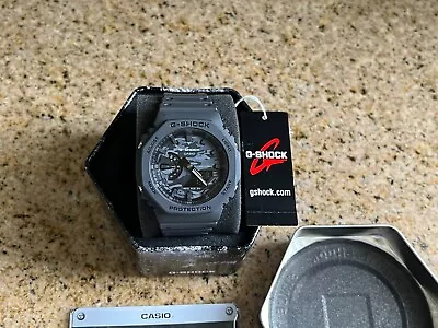 New With Case Casio G-Shock GA2100CA-8 Grey Camouflage Analog / Digital Watch • $51