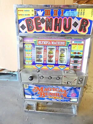 $600 • Buy Vintage Olympia Magical Benhur 25 Cent Slot Machine!  Make Offer!
