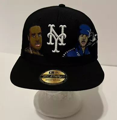 New York Mets The Vintage Snapback Hat Cap Mott Avenue Rare OSFA Black Rare • $50