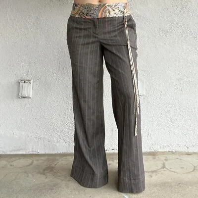 Vintage Y2K Poleci Wide Leg Pencil Striped Pants Womens 6 • $30