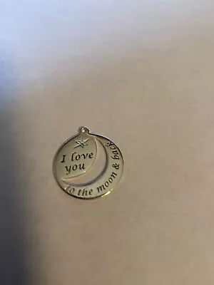 Vintage Sterling I Love You To The Moon And Back Charm-stamped 925-wear/patina • $39.99