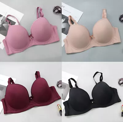 Women Smooth Underwire Seamless Lightly Balcony Padded Multiway Strapless Bra • £9.98