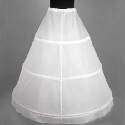 RULTA 3-HOOPS Ball Gown BONE FULL CRINOLINE PETTICOAT WEDDING SKIRT SLIP H1 • £13.85