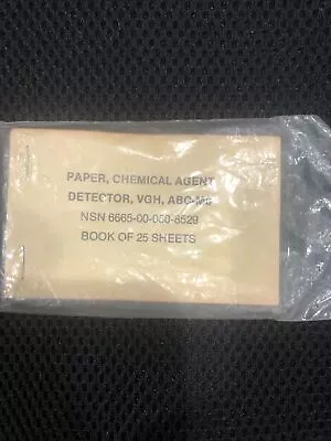 Military Paper Chemical Agent Detector ABC-M8 25 Sheets NSN 6665-00-050-8529 Exp • $5