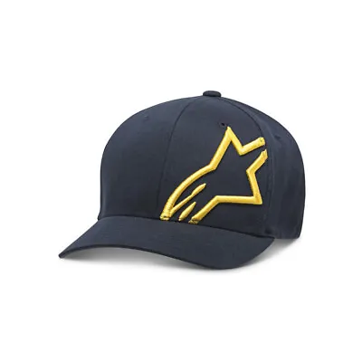Alpinestars Corp Shift 2 (Flexfit Hat/Cap Cap Curved Brim) - Navy/Yellow • $39.99