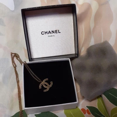 $469.44 • Buy CHANEL Vintage Gold-plated Coco Mark Logo Necklace S