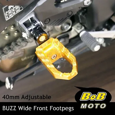 BUZZ 40mm Lower GOLD Front Wide Footpegs For Yamaha Vmax 1700 09-17 16 15 14 13 • $53.65