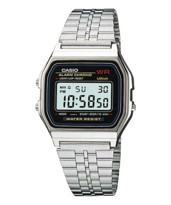 $44.95 • Buy Casio A159W-N1 Vintage Retro Digital Watch Stainless Steel Silver 159W Warranty