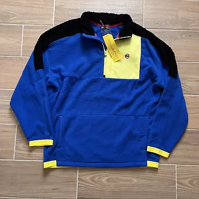 NAUTICA COMPETITION Half Zip Fleece Men's Jacket SIZE XXL Pullover Blue Yellow • $49.95