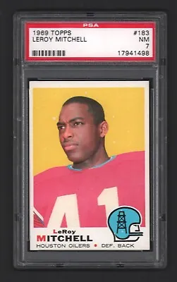 Leroy Mitchell Oilers 1969 Topps #183 PSA 7 (NM) X498 SET BREAK • $28