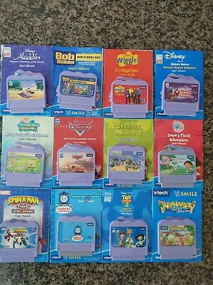 $39.99 • Buy Vtech V-Smile Games Cartridges Lot Of 12 W/instruction Manuals Shrek Dora Cars