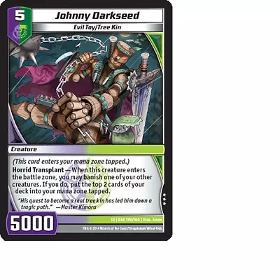 Kaijudo X1 JOHNNY DARKSEED Rare #159/160 13GAU Quest For The Gauntlet 2014 • $1.25