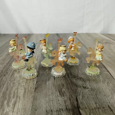 Precious Moments Carousel Horse Figurines Vintage Set Lot Of 6 Figures • $59.99