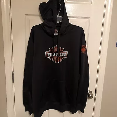 Harley Davidson Men’s XL Fleece Lined Polyester Hoodie Pullover Black • $35