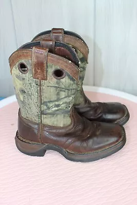 Durango Camouflage Brown Leather Western Cowboy Boots Toddler Kids Boys 10 M • $18.55