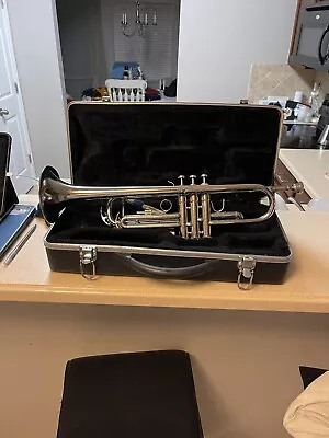 Austin Bazaar B Flat Nickel Plated Trumpet W/Case Plays Well!  Great Shape! • $249.99