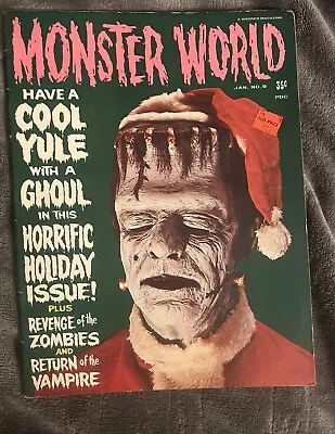 Monster World #6 1966 Xmas Frankenstein • $19.95