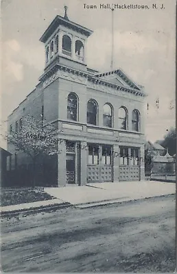 Hackettstown NJ: 1910 Town Hall - Vintage Warren County New Jersey Postcard • $13.89