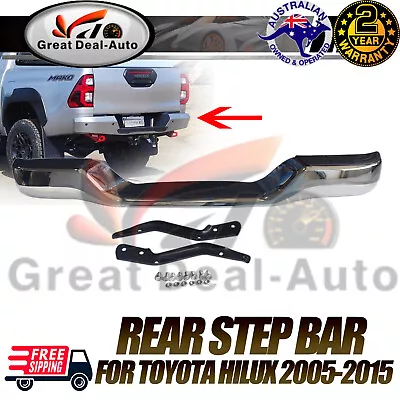 Step Bumper Bar Rear With Brackets Fit Toyota Hilux Tgn/kun/ggn 2005-2015 Chrome • $335