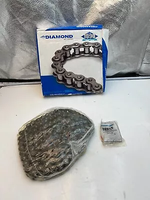 (QTY 1)Diamond Roller Chain Riveted  X-1233-010 DMD-60-1R-10FT Carbon Steel 10' • $112.49