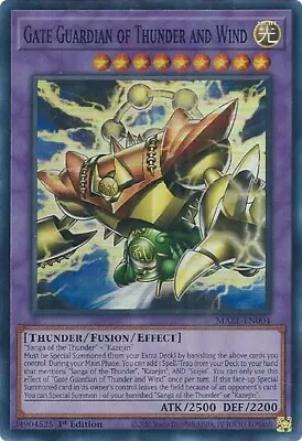 $1 • Buy Gate Guardian Of Thunder And Wind MAZE-EN004 Super Rare 1st Edition NM Yugioh